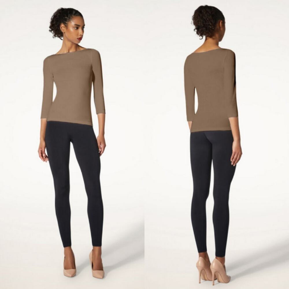 Wolford Cordoba Top Long Sleeves Large Minimalist Casual Cozy Luxury Classic